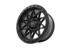 Wheel - Rough Country - 78 Series | Simulated Beadlock | 18x9 | 6x5.5 | +0mm - Semi Gloss Black